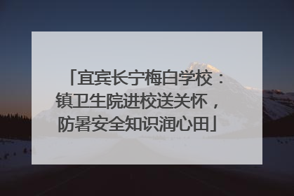 宜宾长宁梅白学校：镇卫生院进校送关怀，防暑安全知识润心田
