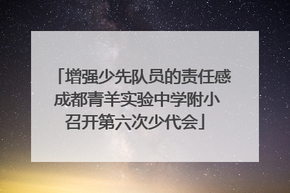增强少先队员的责任感 成都青羊实验中学附小召开第六次少代会