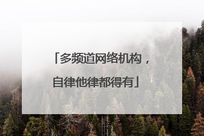 多频道网络机构，自律他律都得有