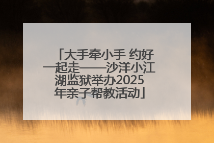 大手牵小手 约好一起走——沙洋小江湖监狱举办2025年亲子帮教活动