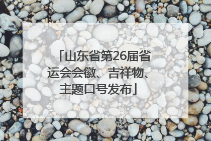 山东省第26届省运会会徽、吉祥物、主题口号发布