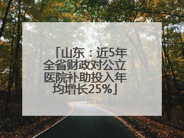 山东：近5年全省财政对公立医院补助投入年均增长25%