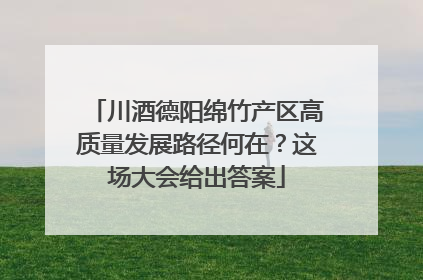 川酒德阳绵竹产区高质量发展路径何在？这场大会给出答案