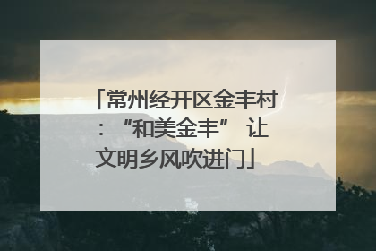 常州经开区金丰村：“和美金丰” 让文明乡风吹进门