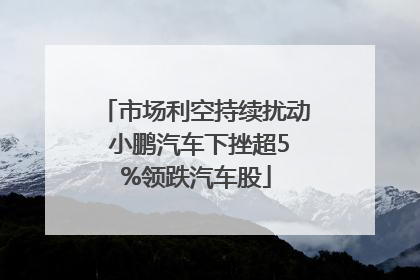 市场利空持续扰动 小鹏汽车下挫超5%领跌汽车股