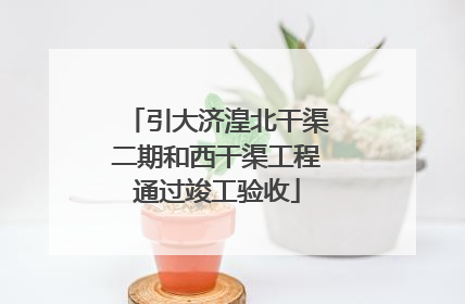 引大济湟北干渠二期和西干渠工程通过竣工验收