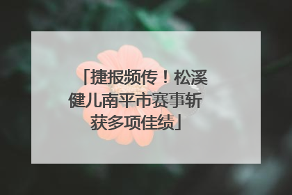 捷报频传！松溪健儿南平市赛事斩获多项佳绩