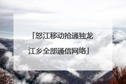 怒江移动抢通独龙江乡全部通信网络