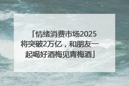 情绪消费市场2025将突破2万亿，和朋友一起喝好酒梅见青梅酒