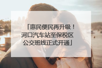 惠民便民再升级！河口汽车站至保税区公交班线正式开通