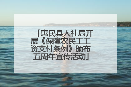 惠民县人社局开展《保障农民工工资支付条例》颁布五周年宣传活动