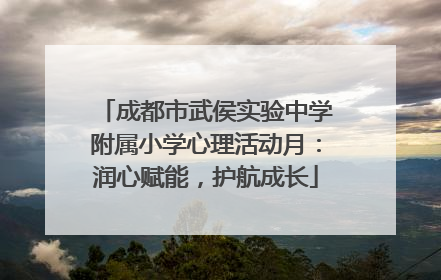 成都市武侯实验中学附属小学心理活动月：润心赋能，护航成长