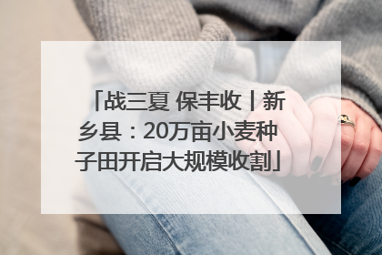 战三夏 保丰收丨新乡县:20万亩小麦种子田开启大规模收割