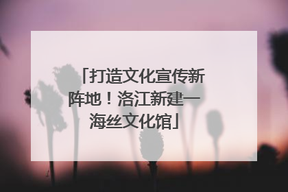 打造文化宣传新阵地！洛江新建一海丝文化馆