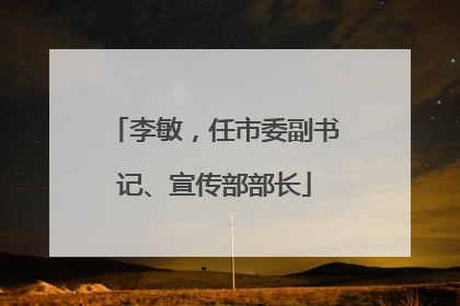 李敏，任市委副书记、宣传部部长