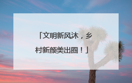 文明新风沐，乡村新颜美出圈！