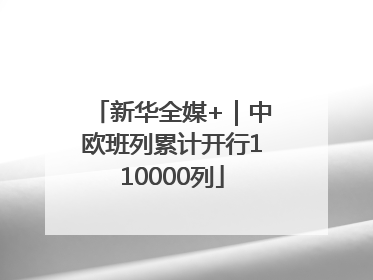 新华全媒+｜中欧班列累计开行110000列