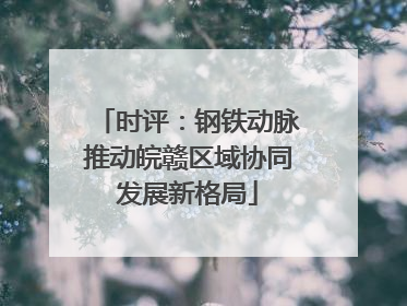 时评：钢铁动脉推动皖赣区域协同发展新格局