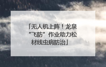 无人机上阵！龙泉“飞防”作业助力松材线虫病防治