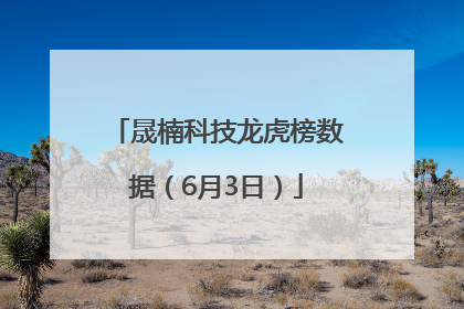 晟楠科技龙虎榜数据（6月3日）