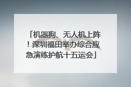 机器狗、无人机上阵！深圳福田举办综合应急演练护航十五运会