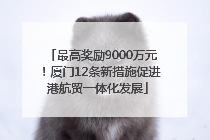 最高奖励9000万元！厦门12条新措施促进港航贸一体化发展
