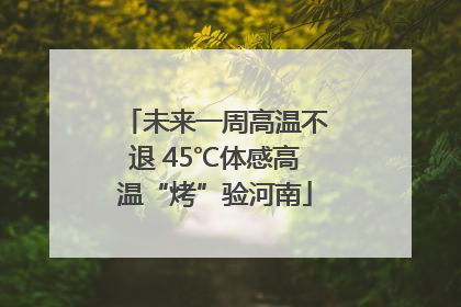未来一周高温不退 45℃体感高温“烤”验河南