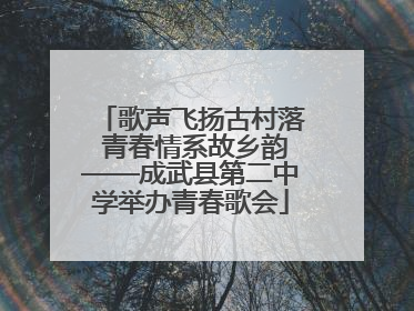 歌声飞扬古村落 青春情系故乡韵——成武县第二中学举办青春歌会
