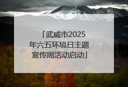 武威市2025年六五环境日主题宣传周活动启动