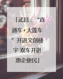 武昌：“直通车+大篷车”开进文创楼宇 双车并进惠企便民