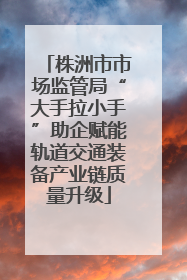 株洲市市场监管局“大手拉小手”助企赋能轨道交通装备产业链质量升级
