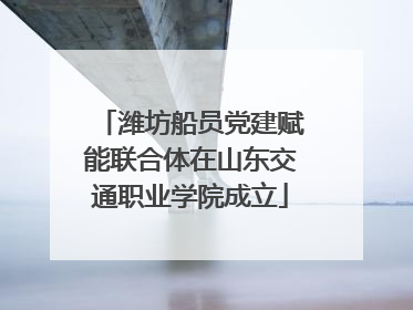 潍坊船员党建赋能联合体在山东交通职业学院成立