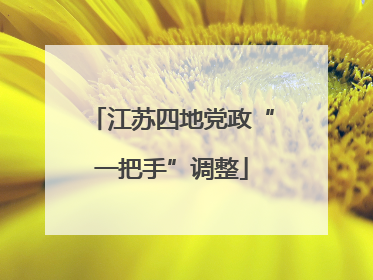 江苏四地党政“一把手”调整