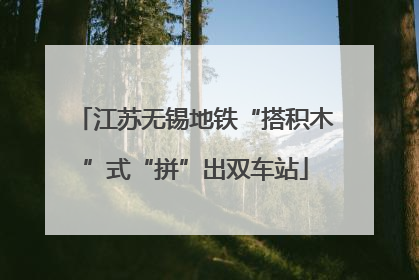 江苏无锡地铁“搭积木”式“拼”出双车站