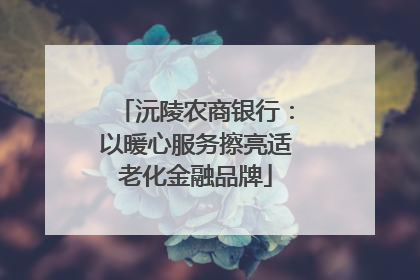 沅陵农商银行：以暖心服务擦亮适老化金融品牌