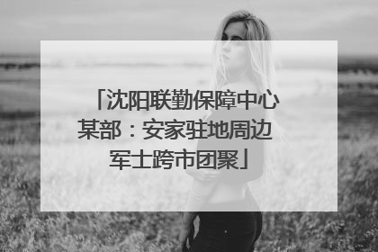 沈阳联勤保障中心某部：安家驻地周边 军士跨市团聚