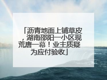 沥青地面上铺草皮，湖南邵阳一小区现荒唐一幕！业主质疑为应付验收
