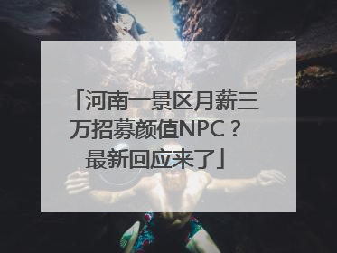 河南一景区月薪三万招募颜值NPC？最新回应来了