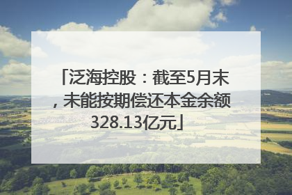 泛海控股：截至5月末，未能按期偿还本金余额328.13亿元