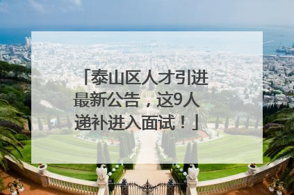 泰山区人才引进最新公告，这9人递补进入面试！