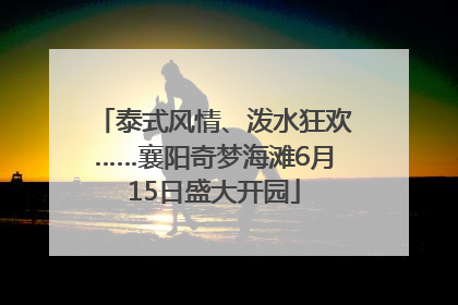 泰式风情、泼水狂欢……襄阳奇梦海滩6月15日盛大开园