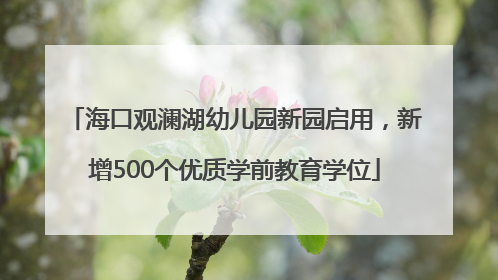 海口观澜湖幼儿园新园启用，新增500个优质学前教育学位