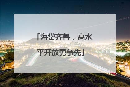 海岱齐鲁，高水平开放勇争先