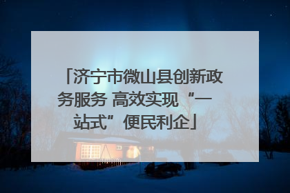 济宁市微山县创新政务服务 高效实现“一站式”便民利企