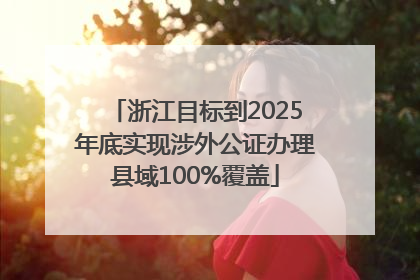 浙江目标到2025年底实现涉外公证办理县域100%覆盖