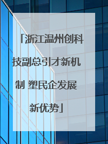 浙江温州创科技副总引才新机制 塑民企发展新优势