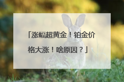 涨幅超黄金！铂金价格大涨！啥原因？