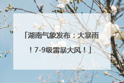 湖南气象发布：大暴雨！7-9级雷暴大风！