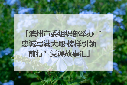 滨州市委组织部举办“忠诚写满大地·榜样引领前行”党课故事汇