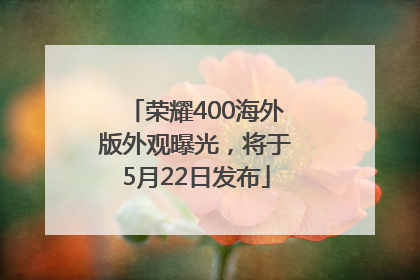 荣耀400海外版外观曝光，将于5月22日发布